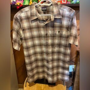 Patagonia Men's Casual Brown Plaid Shirt